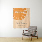 Here Comes the Sun Retro Baby Borrelfeestje Wandkleed (In situ)