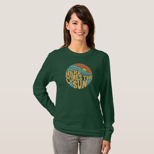 Here Comes The Sun Retro Vibes T-shirt (Voorkant volledig)