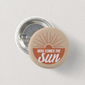 Here comes the sun ronde button 3,2 cm (Voorkant /achterkant)