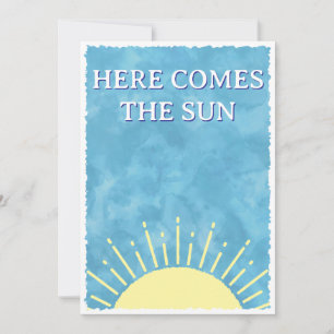 Here Comes The Sun Watercolor Baby Shower Aangepas Kaart