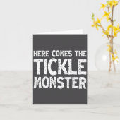 Here Comes The Tickle Monster Funny Tickling Laugh Kaart (Gele Bloem)