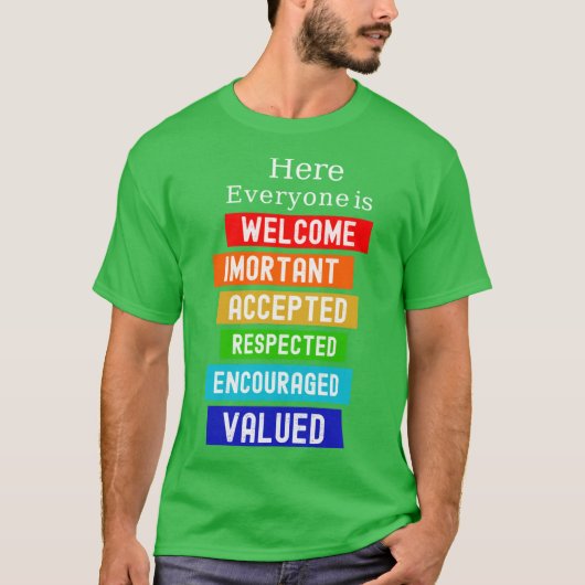 Here Everyone Is Welcome Important Idaho Teacher F T-shirt (Voorkant)