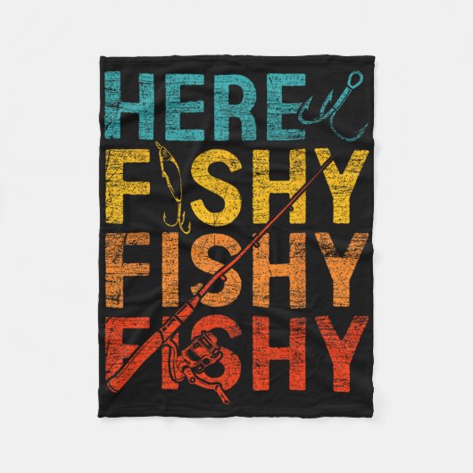 Here Fishy Fishy Fishy  Fleece Deken (Voorkant)