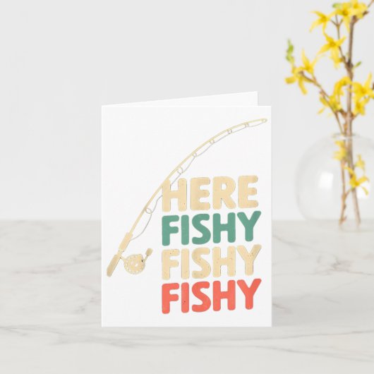 Here-fishy Funny Gevist Ontwerp B Vis _1 Kaart (Gele Bloem)