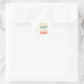 Here-fishy Funny Gevist Ontwerp B Vis _1 Ronde Sticker (Tas)