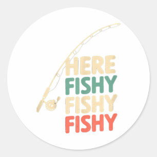 Here-fishy Funny Gevist Ontwerp B Vis _1 Ronde Sticker