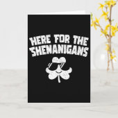 Here For Shenanigans Funny St Patricks Day Men Wom Kaart (Gele Bloem)