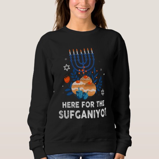 Here For Sufganiyot Hanukkah Chanukah Pajama PJs Trui (Voorkant)