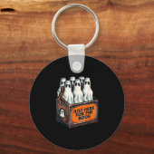 Here For The Boos Halloween 6 Pack Booze Ghost Bee Sleutelhanger (Voorkant)