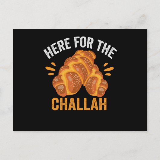 Here For the Challah Funny Jewish Hanukkah Bread Briefkaart (Voorkant)