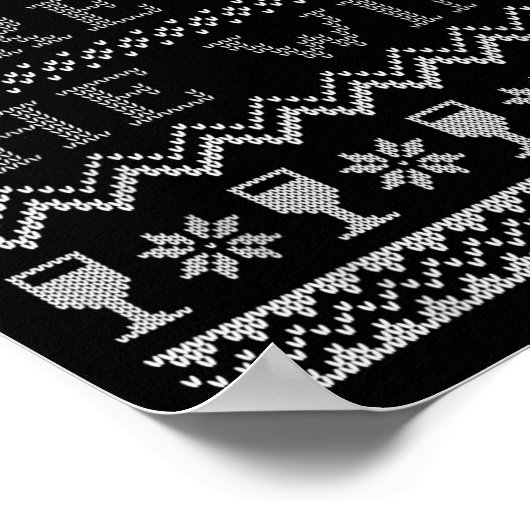 Here For The Wine Ugly Christmas Sweater Funny Chr Poster (Hoek)