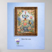 Here for You – Framed Floral Robot Poster (Voorkant)