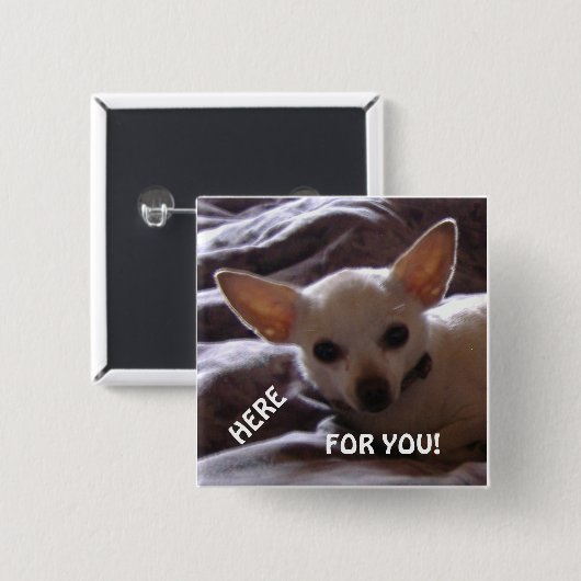 Here For You Square Button (Voorkant /achterkant)