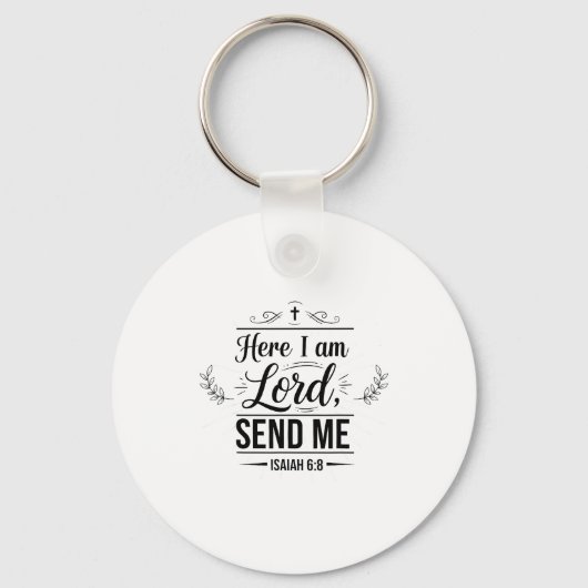 Here I Am Lord Send Me Isaiah 6_8 Bible Verse Chri Sleutelhanger (Voorkant)