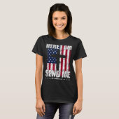 Here I Am Send Me American Flag Cross Isaiah 6_8 B T-shirt (Voorkant volledig)