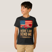 Here I Am Send Me American Flag Cross Isaiah 6_8 B T-shirt (Voorkant volledig)