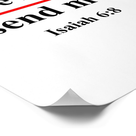 Here I Am Send Me Isaiah 6_8 Bible Verse Christian Poster (Hoek)