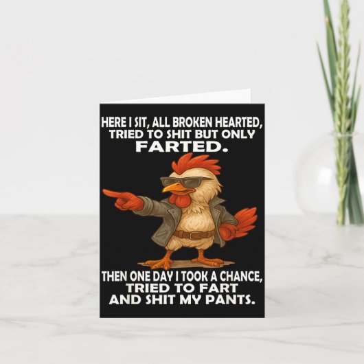 Here I Sit Broken Hearted Tried To But Only Farted Kaart (Voorkant)