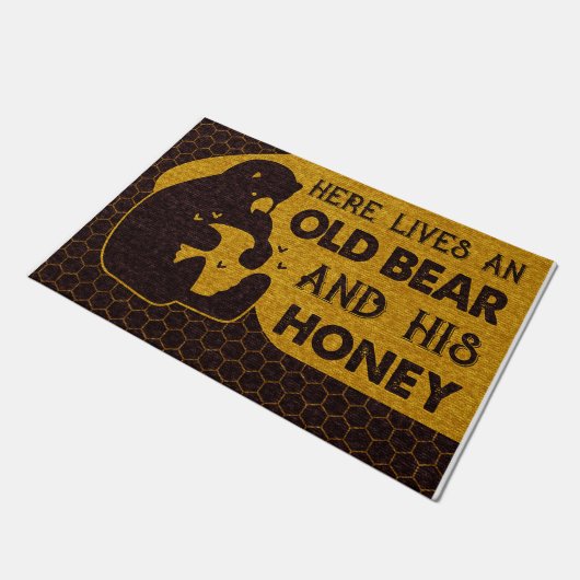 Here Lives An Old Bear And His Honey Deurmat (Schuin)