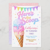 Here’s the Scoop Ice Cream Birthday Sparkle Kaart (Voorkant / Achterkant)
