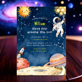 Here Space First Trip Around The Sun 1st Birthday Kaart