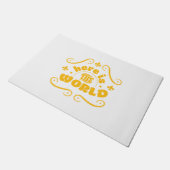 Here the world deurmat (Schuin)