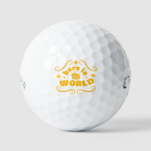 Here the world golfballen (Voorkant)
