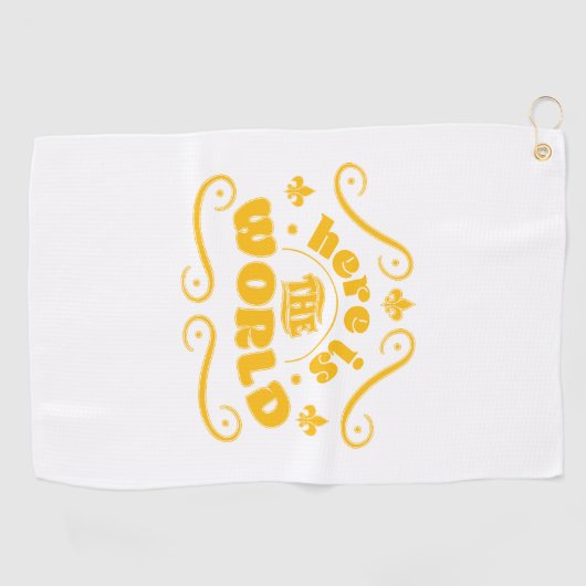 Here the world golfhanddoek (Horizontaal)