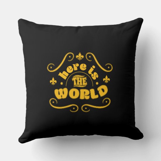 Here the world kussen (Achterkant)