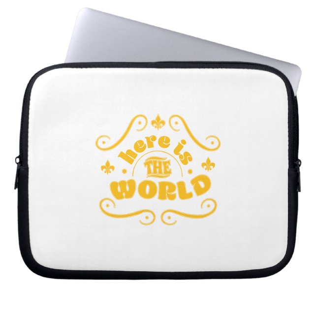 Here the world laptop sleeve (Voorkant)