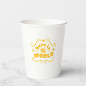 Here the world papieren bekers (Achterkant)