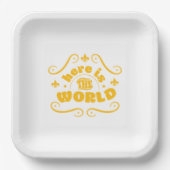 Here the world papieren bordje (Voorkant)