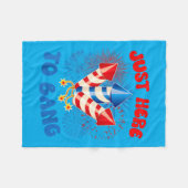 Here To Bang Funny 4th July Aamerican Flag Fleece Deken (Voorkant (Horizontaal))