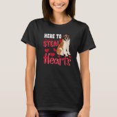 Here To Steal Hearts Funny St Bernard Dog Valentin T-shirt (Voorkant)