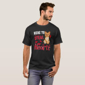 Here To Steal Hearts Yorkshire Terrier Dog Valenti T-shirt (Voorkant volledig)