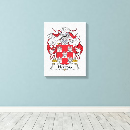 Heredia Family Crest Canvas Afdruk (Insitu (Houten vloer))