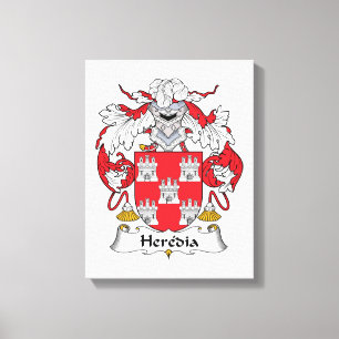 Heredia Family Crest Canvas Afdruk