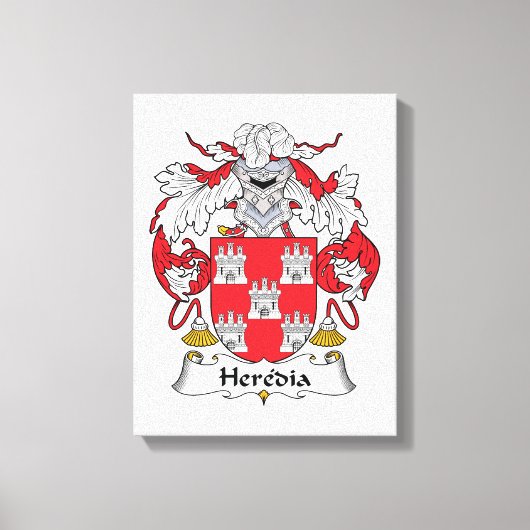 Heredia Family Crest Canvas Afdruk (Voorkant)