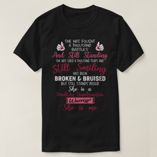 Hereditaire Hemochromatose Bewustheid, zij is een  T-shirt (Design voorkant)