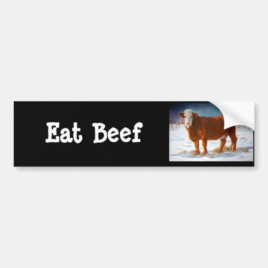 HEREFORD BEEF COW: PASTEL ART BUMPERSTICKER (Voorkant)