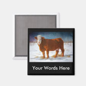 HEREFORD BEEF KOE: PASTEL ART MAGNEET (Voorkant / Achterkant)