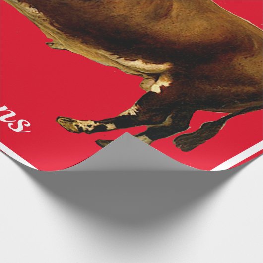  Hereford Bull op rood Cadeaupapier (Hoek)