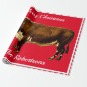  Hereford Bull op rood Cadeaupapier (Uitgerold)