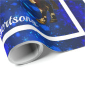  Hereford Bull over blauw sneeuwpakpapier Cadeaupapier (Rol Hoek)