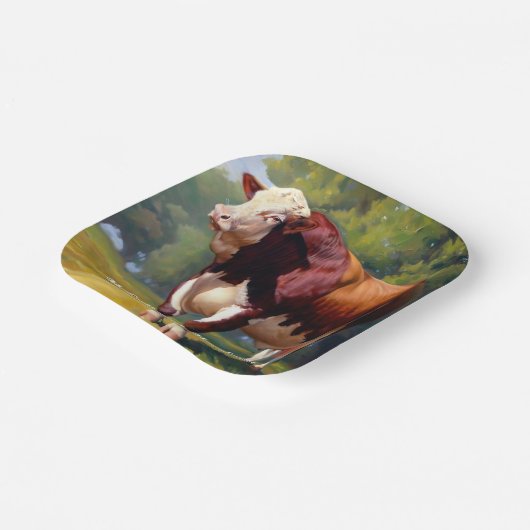 Hereford Bull Papieren Bordje (Gebogen)