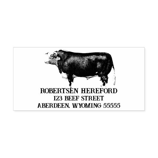 Hereford Bull Zelfinktende Stempel (Design)