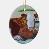 Hereford Calf Keramisch Ornament (Rechts)