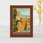 Hereford Cathedral, Verjaardag Kaart: Welsh Groet Kaart (Gele Bloem)