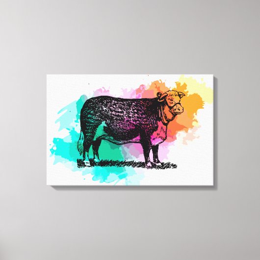 Hereford Cattle Canvas Afdruk (Voorkant)