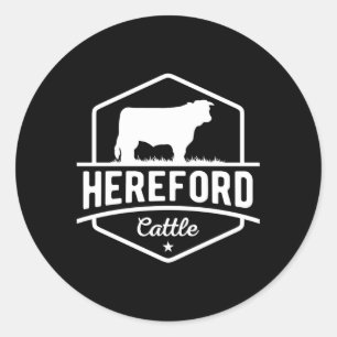 Hereford Cattle Hereford Koe voor veehouder Ronde Sticker